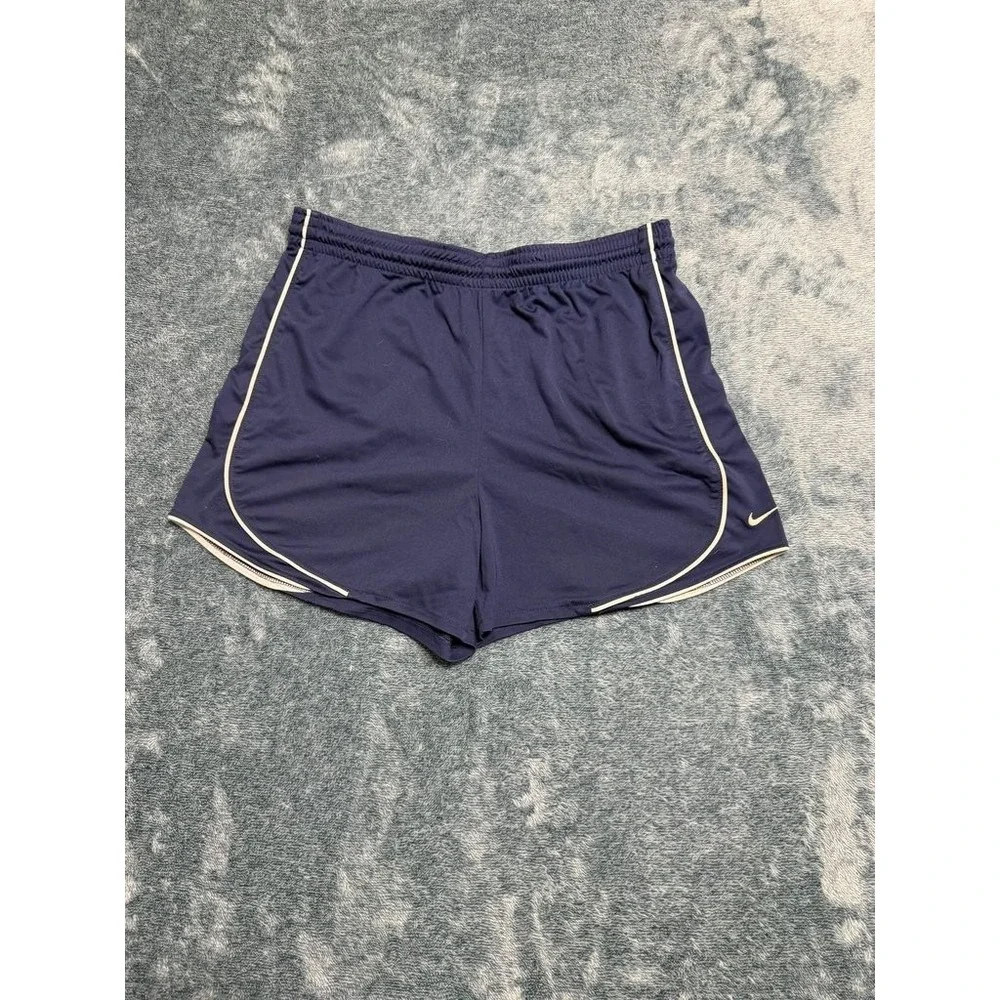 Nike Athletic Shorts Medium Women's Navy Blue Running Gym Training Logo